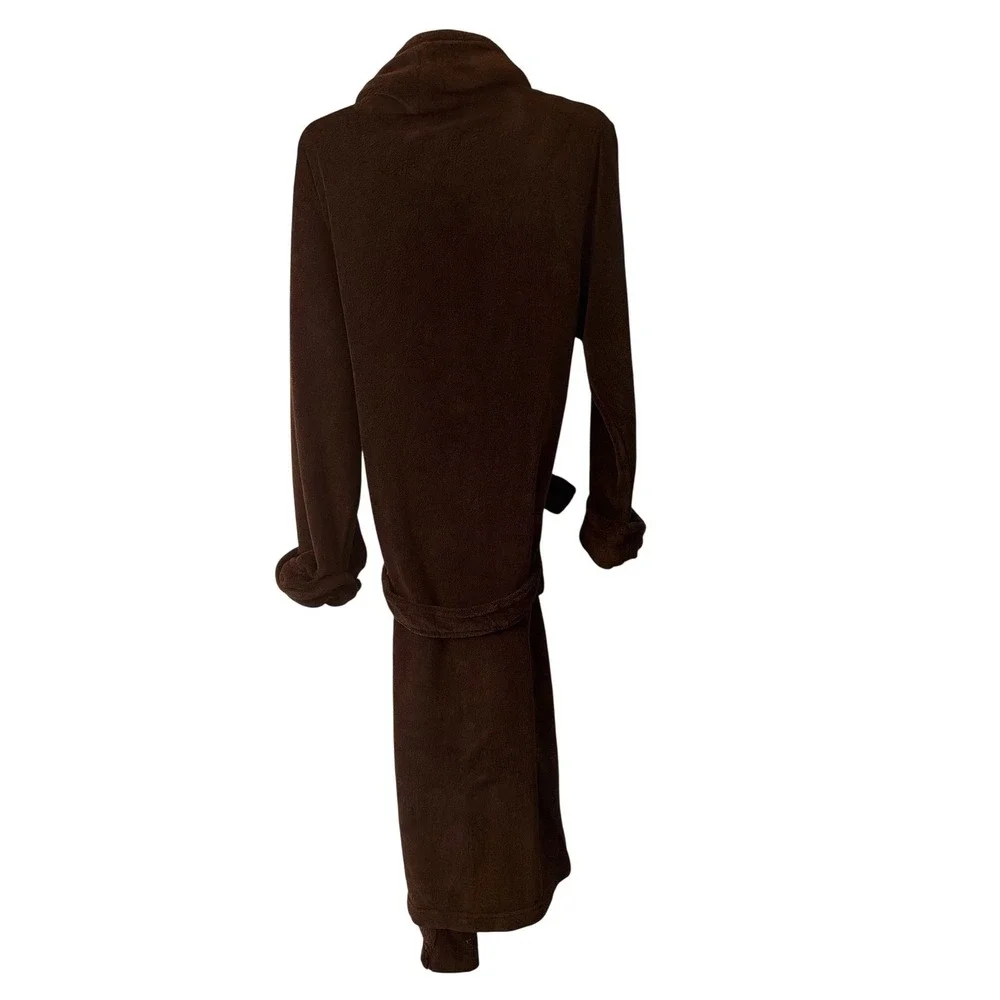 Tommy Bahama Robe Black Fleece Shawl Collar Plush Belted Loungewear S/M‎